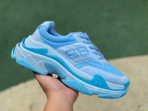 Balenciaga BB Blue M Pure Original ⚡️ Balenciaga Balenciaga Fabric Lace Up Shock Absorbing Low Top D