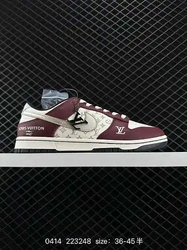 24 Nk SB Dunk Low LV de marca compartida - gancho plateado burdeos Zapatillas casuales bajas persona