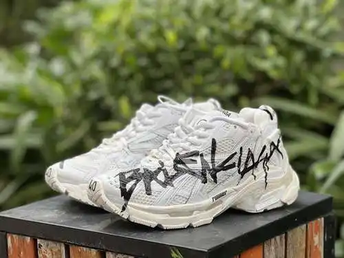Balenciaga 7.0 blanco Balenciaga desgastado Runner Grafhti zapatos casuales deportivos bajos con cor