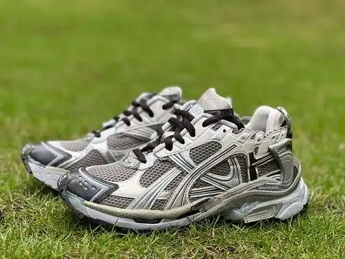 Balenciaga 7.0 blanco gris marrón Y puro original ⚡️ Balenciaga Runner Grafhti malla con cordones es