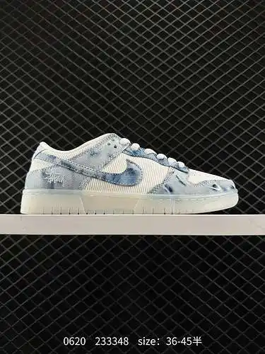24 [Zapatillas deportivas personalizadas] Nk SB Dunk Low Stussi de marca compartida - mezclilla de c