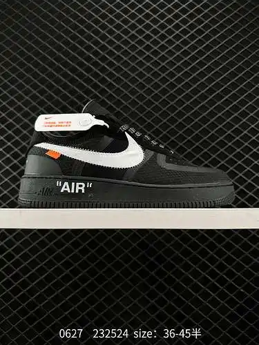 Las zapatillas Nike OFF-WHITE x Air Force OW conjuntas Air Force 1 con suela gruesa y realce continú
