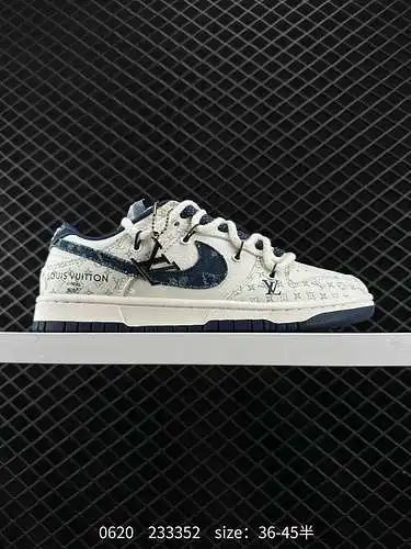 26 [Zapatillas deportivas personalizadas] Nk SB Dunk Low LV de marca compartida - correas con estamp