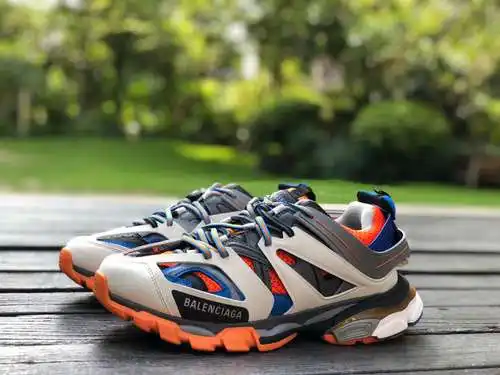Balenciaga 3.0 Gris Azul Naranja Balenciaga Track Zapatos De Papá Transpirables De Moda