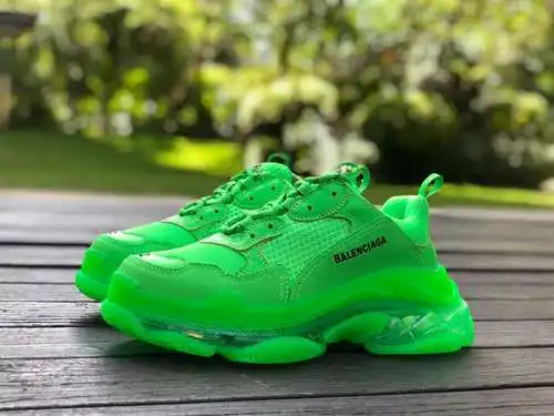 Balenciaga Air Cushion Verde Fluorescente Balenciaga Triple S Suela Transparente Zapatos Papá Bajos 