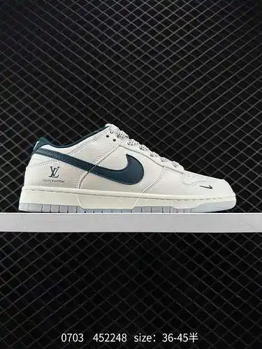 24 Gancho beige y azul LV x Nike Dunk Low de nivel corporativo Este modelo aboga por romper las rest