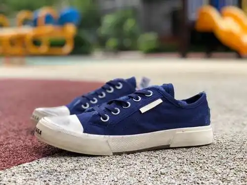 Zapatos de lona Paris azul marino bajo Balenciaga/Balenciaga Paris zapatos de lona deportivos casual