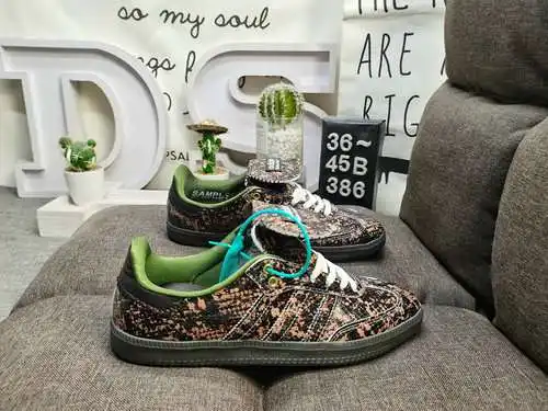 ¡Estándar genuino a nivel de empresa 386D con medio tamaño! /Clover Adidas Samba Vegan OG patrón de 