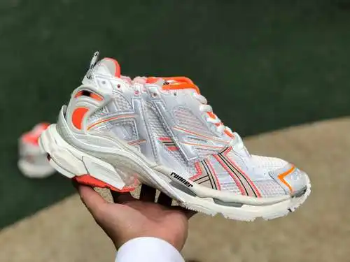 Balenciaga Zapatillas Para Correr Blanco Naranja Balenciaga Runner Moda Zapatillas Con Cordones Blan
