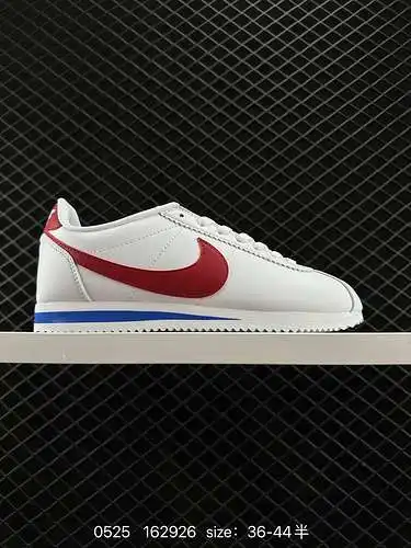 3 NIKE CLASSIC CORTEZ Forrest Gump gancho blanco y rojo, producción clásica, diseño de corte bajo, q