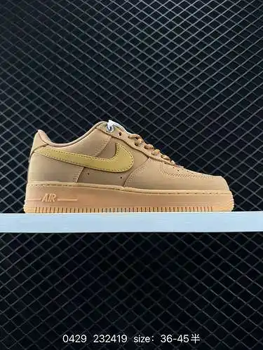 9 Nike Air Force Low AF zapatillas casuales bajas Air Force One color trigo clásico CJ979-2. Nike co