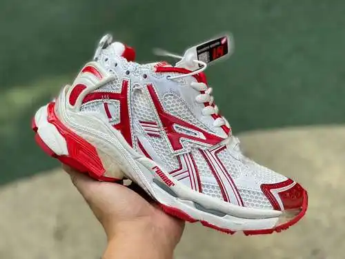 Balenciaga 7.0 blanco rojo M puro original ⚡️ Balenciaga Runner Grafhti malla con cordones escotado 