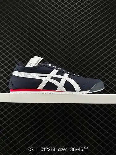 9 OnitsukaTiger/Onitsuka Tiger Mexico 66 Slip-ON ASICS lona baja modelo casual y versátil D3KON-99 T