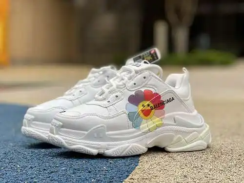 Balenciaga triples girasol de marca compartida Balenciaga Triple S x Murakami Takashi Flow girasol t