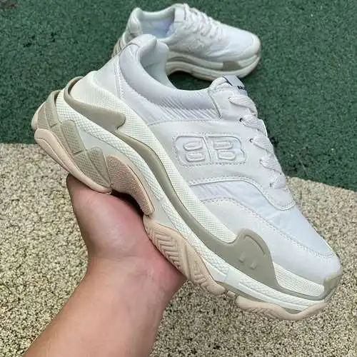 Balenciaga BB off-white M pure original⚡️ Zapatos papá bajos con amortiguación de encaje de tela Bal