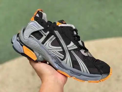 Balenciaga 7.5 negro gris naranja M puro original ⚡️ Balenciaga Runner Grafhti malla con cordones es