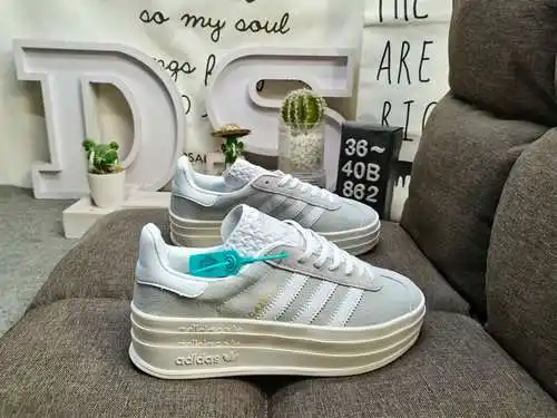 862DAdidas Originals Gazelle Bold W trébol de tres capas suela gruesa zapatillas deportivas retro ve