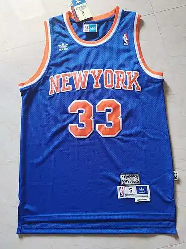 Knicks No. 33 Ewing Retro Trébol Azul