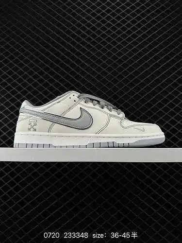 24 Nk SB Dunk Low OFF-WHITE marca compartida - gancho gris blanquecino Aniversario zapatillas bajas 