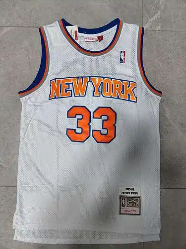 Knicks No. 33 Ewing Retro Blanco