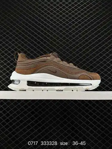 4 Nike/Nike Nike Air Max 97 Futura está hecho de materiales de tela y gamuza. La parte del recorrido