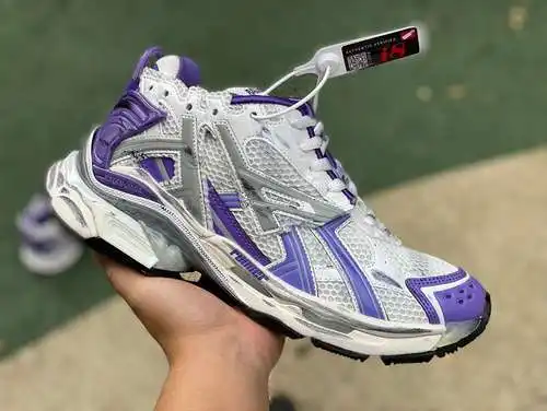 Balenciaga 7.0 Blanco Púrpura M Pure Original ⚡️ Balenciaga Runner Grafhti Mesh Lace Up Low Top Depo