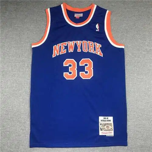 Knicks No. 33 Ewing Retro Azul