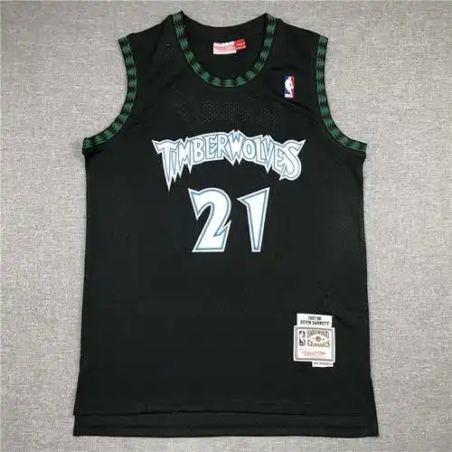 Timberwolves Nº 21 Garnett Retro Negro