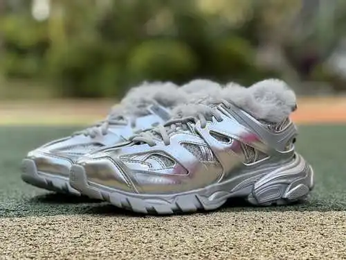Balenciaga 3.0 estilo terciopelo plateado terciopelo ⚡️Balenciaga nuevas zapatillas Runner 656065
