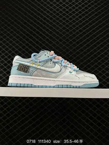 2 Nike Dunk Low CNY Cass hizo zapatillas casuales deconstruidas con correa SB gris azul y blanco con