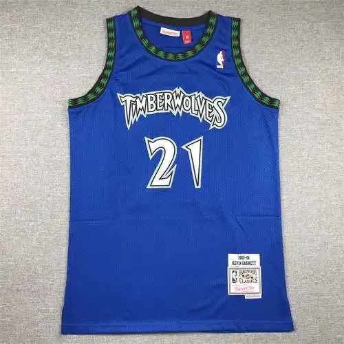 Timberwolves nº 21 Garnett Retro Azul