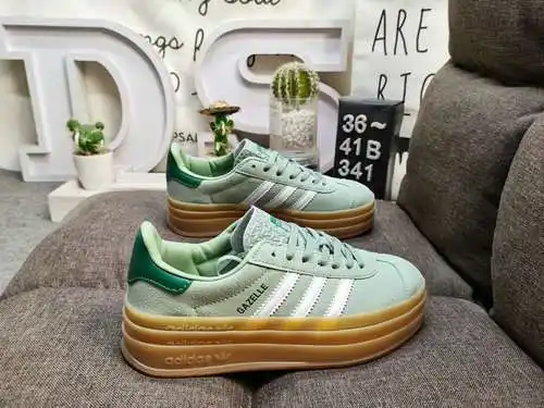 341DAdidas Originals Gazelle Bold W trébol de tres capas suela gruesa zapatillas deportivas retro ve