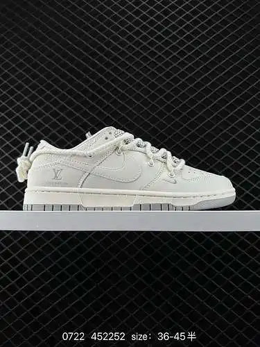 26 Nike Nk SB Dunk Low LV de marca compartida: aniversario con cordón beige, zapatillas casuales de 