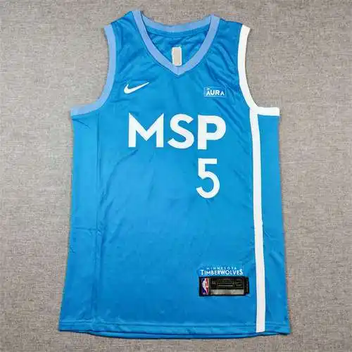 Timberwolves nº 5 Anthony Edwards azul claro