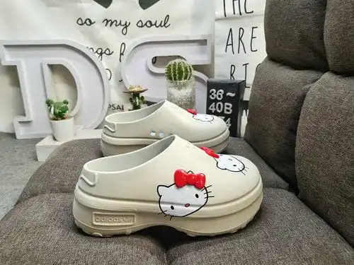 374Dadidas Adifom Stan Mule trébol zapatillas casuales de suela gruesa, zapatos que realzan, materia