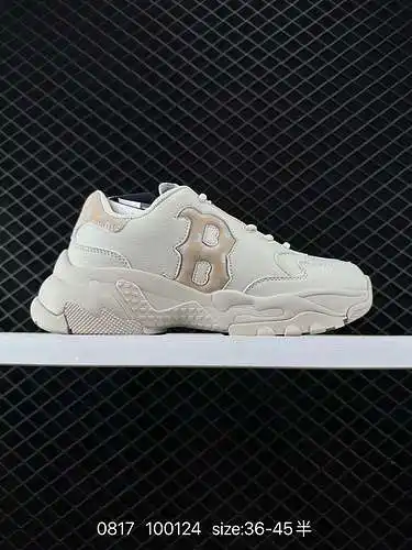 2 zapatos de papá MLB zapatillas de papá MLB grandes bolas gruesas estampadas retro antideslizantes 