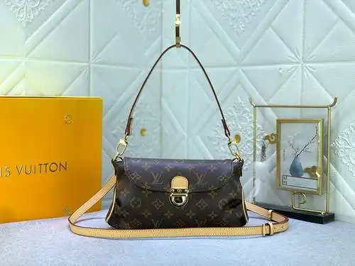 Bolso axilar LV bolso de mujer LV bolso de entrega de alta calidad con cuero de vaca original import