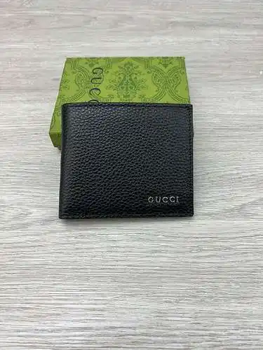 Billetera de clip corto gucci, bolso para hombres gucci, bolso gucci, cuero de vaca original importa