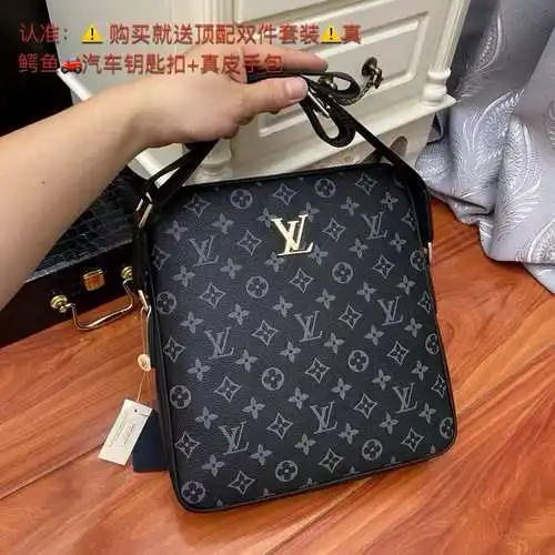 Bolso de hombro LV bolso para hombres LV bolso para hombres LV bolso para llevar bolsa de regalo de 