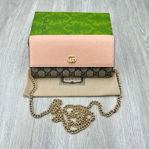 Billetera de cadena Gucci bolso de mujer Gucci bolso Gucci bolso de cuero original importado bolsa d
