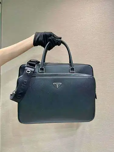 Maletín prada, bolso Prada para hombres, bolso prada, réplica original de alta gama de cuero de prim
