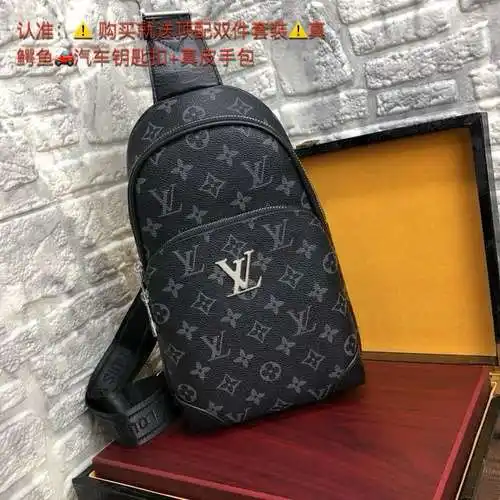 Bolsa de pecho LV bolsa de hombre LV bolsa de regalo de entrega de alta gama y alta calidad de piel 