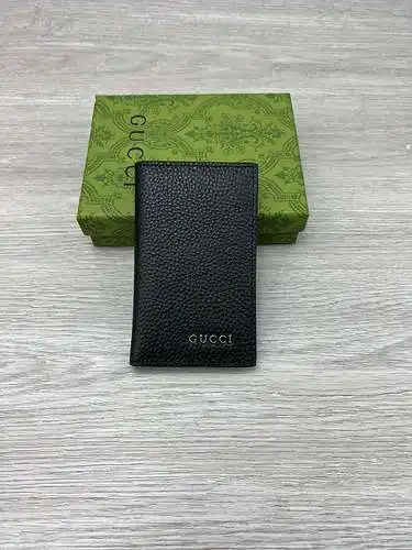 Billetera de clip corto gucci, bolso para hombres gucci, bolso gucci, cuero de vaca original importa