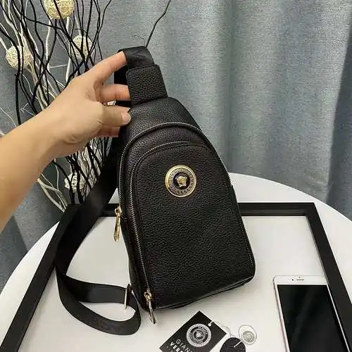 Bolsa de pecho Versace bolsa de hombre Versace bolsa de regalo de entrega de alta calidad de cuero d