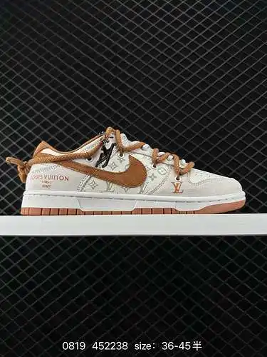 9 zapatillas nike dunk low retro, zapatillas retro, cordones deconstruidos, cordones dobles, Louis v
