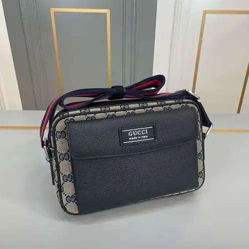 Paquete de Cámara gucci, paquete masculino gucci, bolso de hombro Gucci de cuero de vaca original im