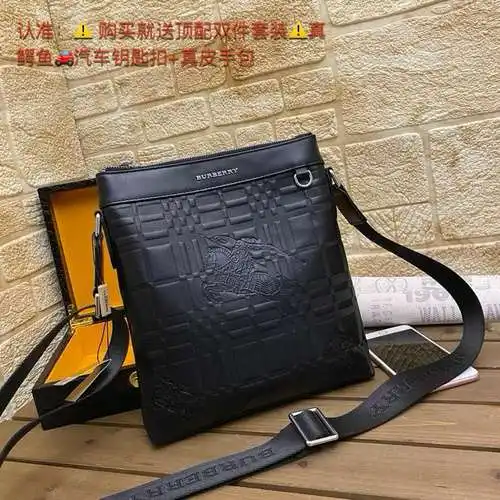 Bolso de hombro de burberry, bolso de hombre de burberry, bolso de hombro de Burberry hecho de cuero