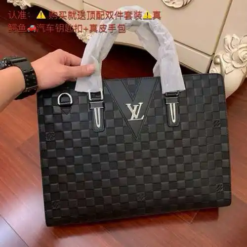 Maletín LV Bolso LV bolso para hombres LV bolso corredizo con piel de vaca original importada bolsa 
