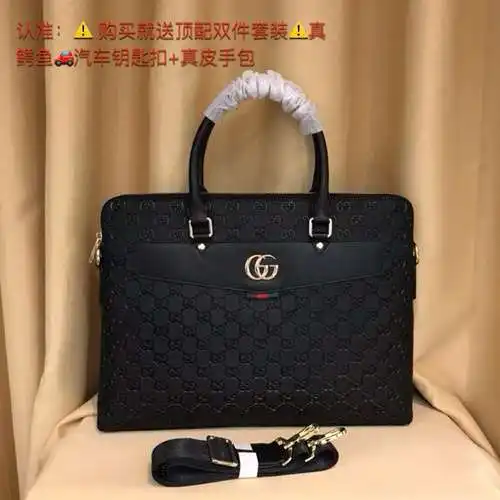 Maletín gucci, bolso Gucci para hombres, bolso gucci, bolsa de regalo de entrega de alta calidad de 