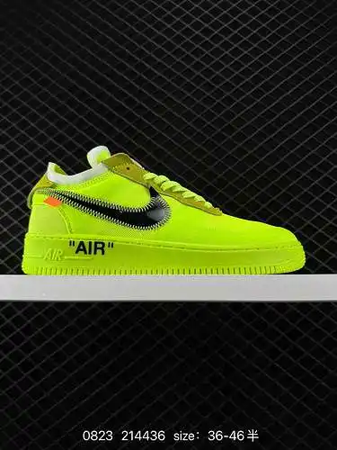 8 off - White x Nike Air Force ow colabora con Air Force One Lemon Yellow / full Black color Shoe pa